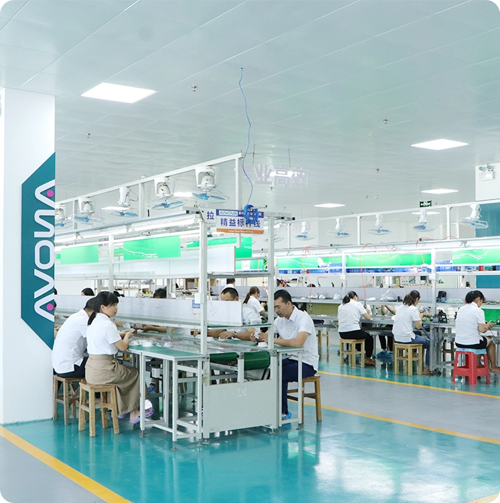 ANOVA LIGHTING factory floor showcasing advanced manufacturing processes.