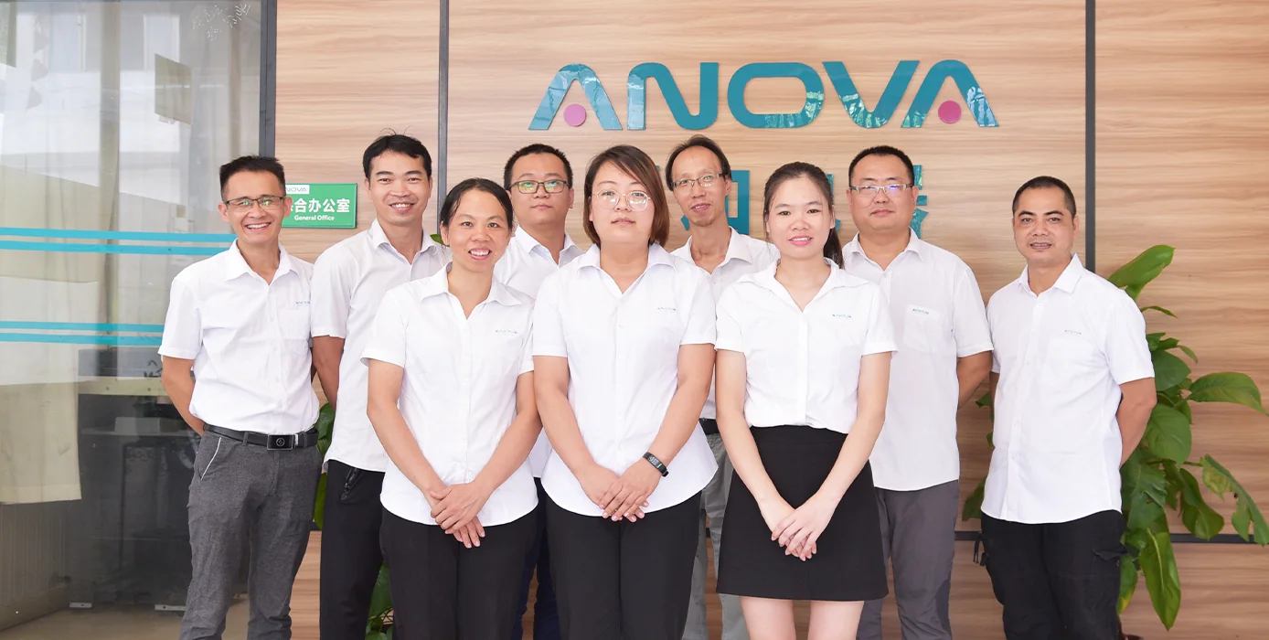 ANOVA LIGHTING administrative team collaborating in modern office environment