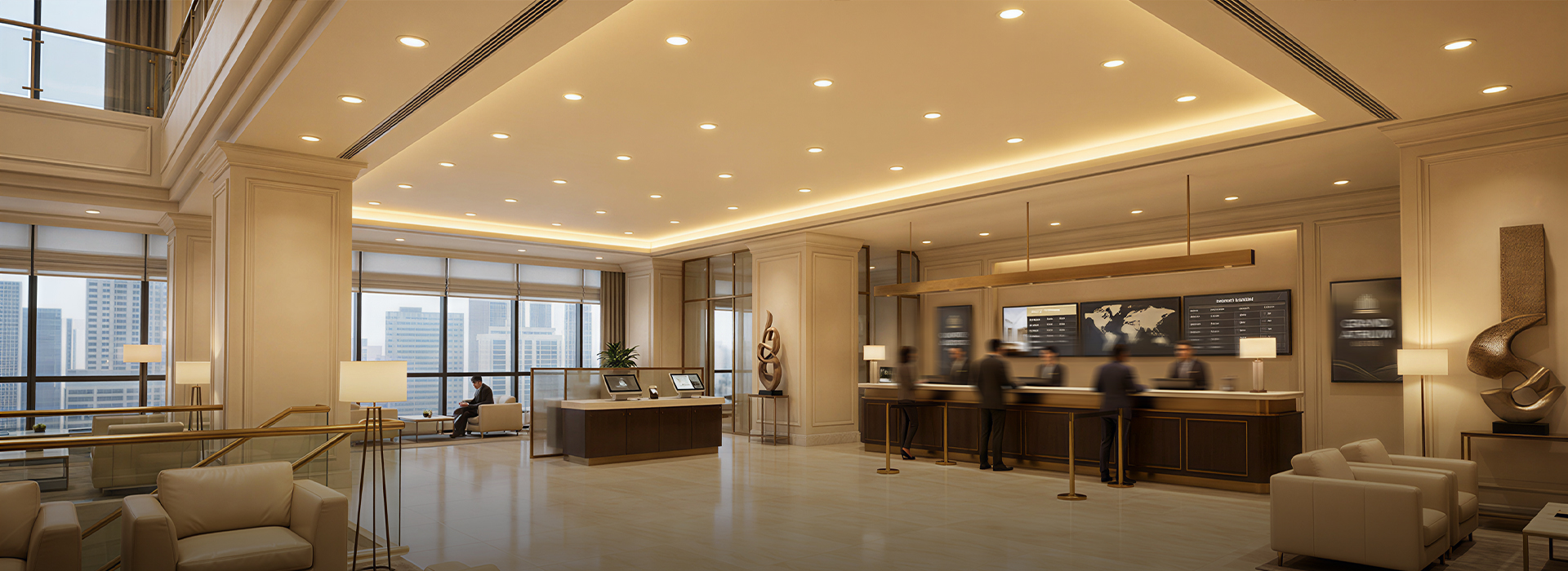 ANOVA LIGHTING commercial lighting installation in a modern architectural space
