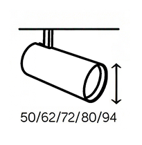 ANOVA LIGHTING fixture size comparison chart for 50, 62, 72, 80, 94 Series.
