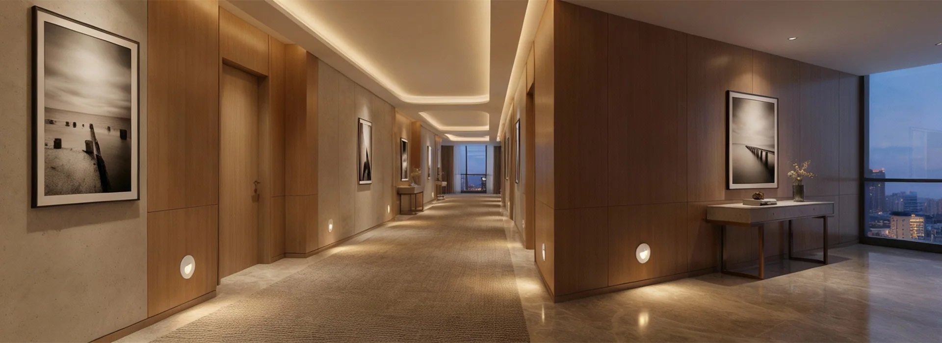 ANOVA LIGHTING hotel corridor safety lighting solution for hospitality venues