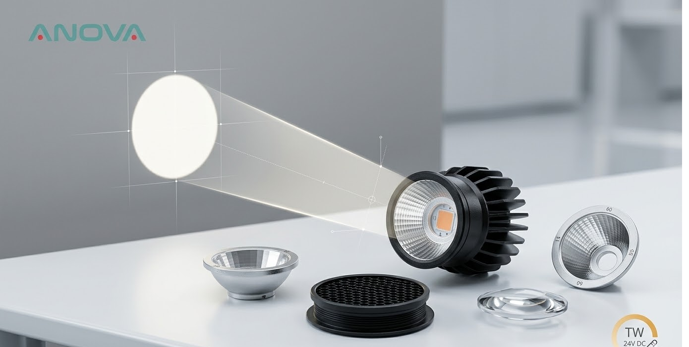 ANOVA LIGHTING optics design enhancing light efficiency and energy savings